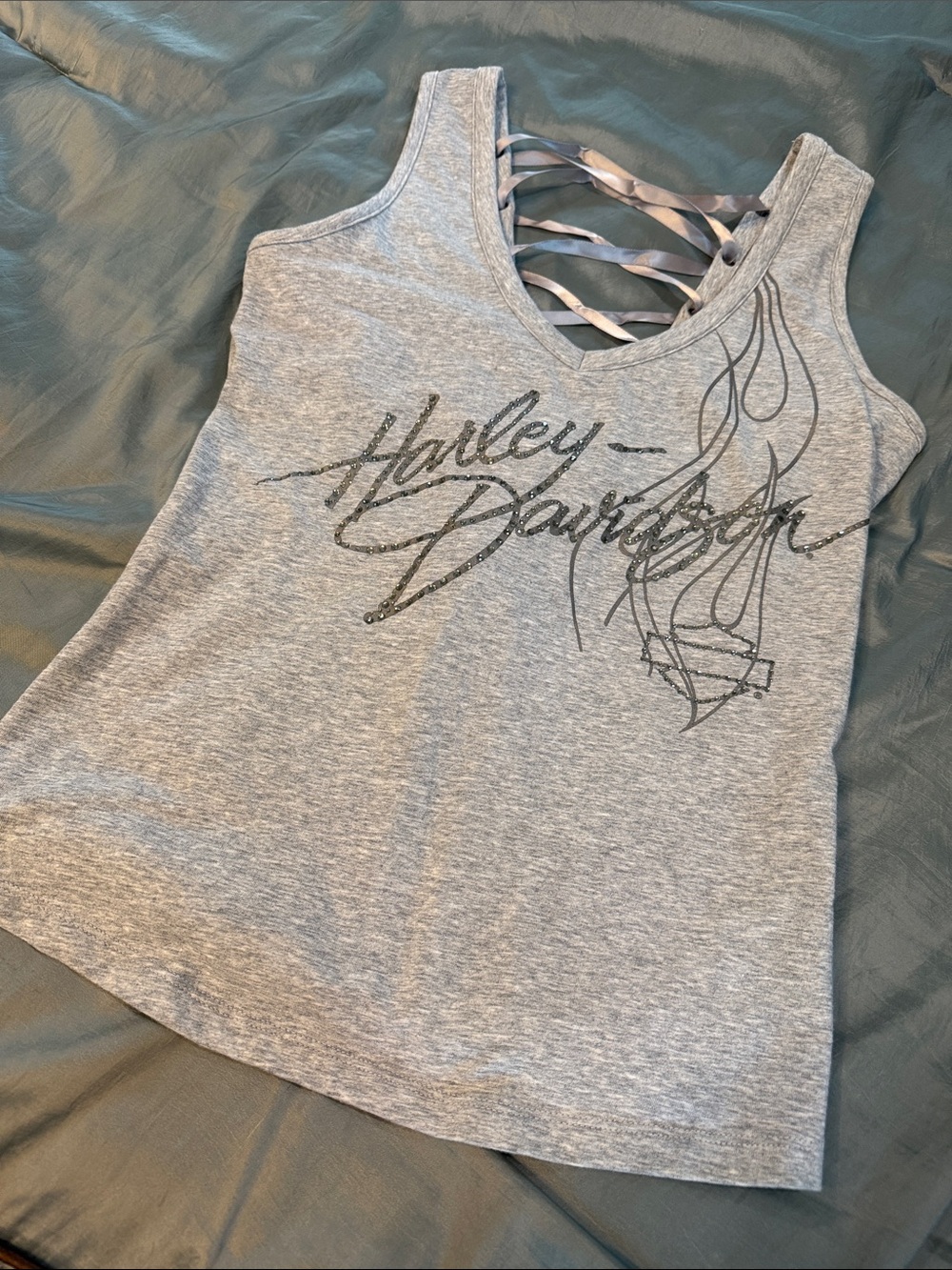 Harley Tank Top with Silver Sequin Accents - Picture 6 of 6